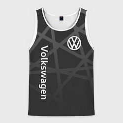 Майка-безрукавка мужская Volkswagen - classic black, цвет: 3D-белый