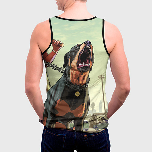 Мужская майка без рукавов Собака из GTA / 3D-Черный – фото 4