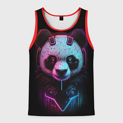 Майка-безрукавка мужская Панда в стиле киберпанк, цвет: 3D-красный