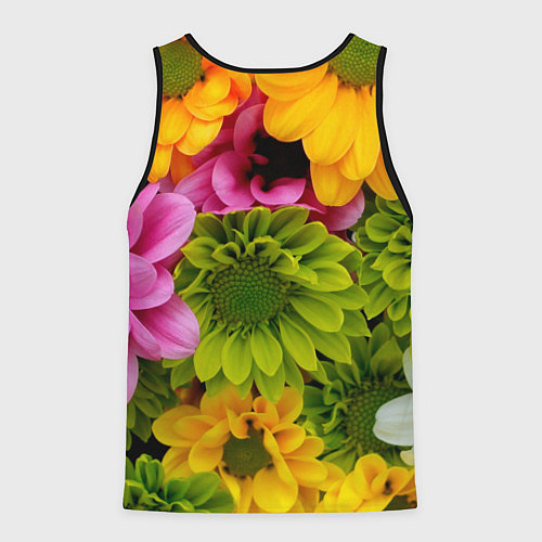 Мужская майка без рукавов Паттерн цветочный / 3D-Черный – фото 2