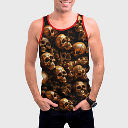Майка-безрукавка мужская Медные черепа, цвет: 3D-красный — фото 2