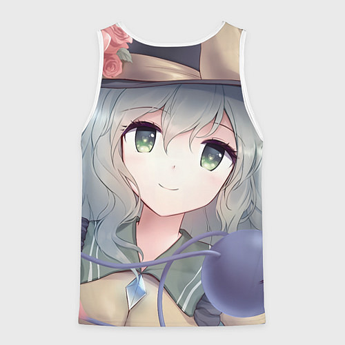 Мужская майка без рукавов Touhou Project Улыбающаяся Койши Комейдзи / 3D-Белый – фото 2