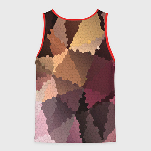 Мужская майка без рукавов Мозаика в коричнево-розовых тонах / 3D-Красный – фото 2