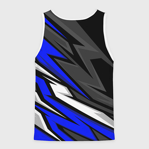 Мужская майка без рукавов Volkswagen - Синяя абстракция / 3D-Белый – фото 2