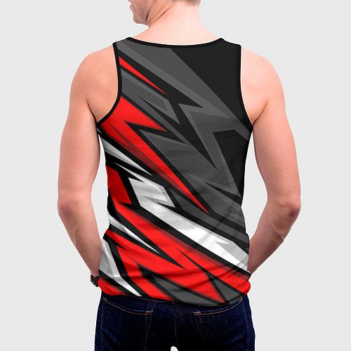 Мужская майка без рукавов Kawasaki - red uniform / 3D-Черный – фото 4