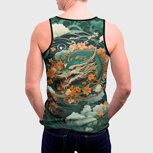 Мужская майка без рукавов Облачный дракон Irezumi / 3D-Черный – фото 4