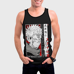 Майка-безрукавка мужская Итадори юджи - Магическая битва, цвет: 3D-черный — фото 2