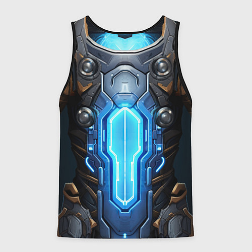 Мужская майка без рукавов Энергетический доспех космодесантника / 3D-Черный – фото 2