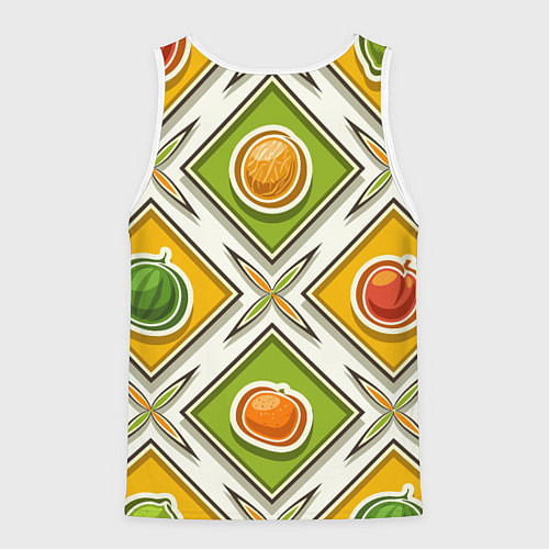 Мужская майка без рукавов Fruits and berries pattern / 3D-Белый – фото 2