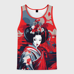 Мужская майка без рукавов Geisha vector style