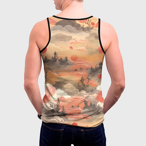 Мужская майка без рукавов Japen pattern / 3D-Черный – фото 4
