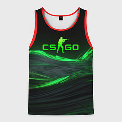 Майка-безрукавка мужская CSGO neon green logo, цвет: 3D-красный