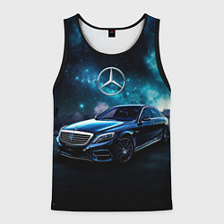 Майка-безрукавка мужская Синий мерседес, цвет: 3D-черный