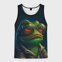 Майка-безрукавка мужская Pepe frog, цвет: 3D-черный