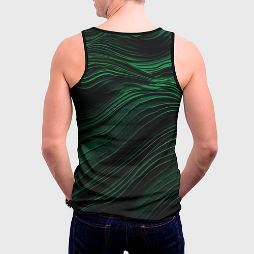 Мужская майка без рукавов Dark green texture / 3D-Черный – фото 4