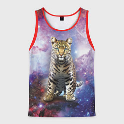 Майка-безрукавка мужская Space leopard, цвет: 3D-красный