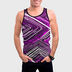 Майка-безрукавка мужская Кибер линии Розоовый-белый, цвет: 3D-черный — фото 2