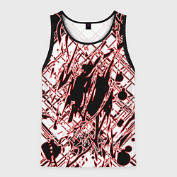 Майка-безрукавка мужская Кибернетическая клякса Красная, цвет: 3D-черный