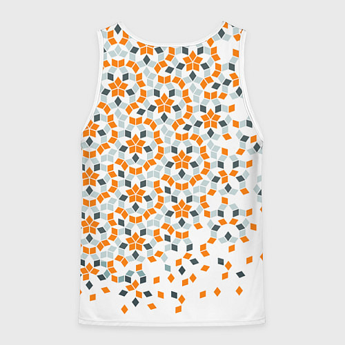 Мужская майка без рукавов Плитки Пенроуза в оранжево серой палитре / 3D-Белый – фото 2