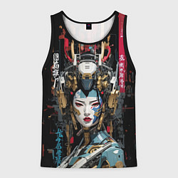 Майка-безрукавка мужская Японская девушка-андроид, цвет: 3D-черный