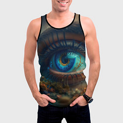 Майка-безрукавка мужская Неоновый глаз, цвет: 3D-черный — фото 2