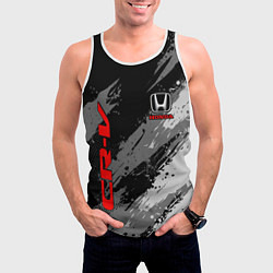 Майка-безрукавка мужская Honda cr-v - Монохром, цвет: 3D-белый — фото 2
