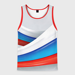 Майка-безрукавка мужская Российские флаги, цвет: 3D-красный
