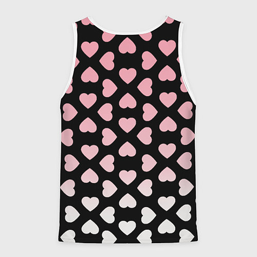 Мужская майка без рукавов Лемур и сердечки с надписью love / 3D-Белый – фото 2