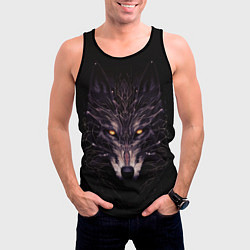 Майка-безрукавка мужская Волк в кромешной темноте, цвет: 3D-черный — фото 2
