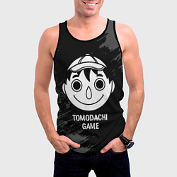 Майка-безрукавка мужская Tomodachi Game glitch на темном фоне, цвет: 3D-черный — фото 2