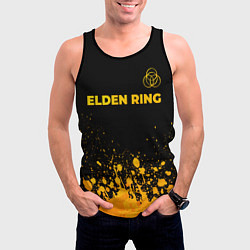 Майка-безрукавка мужская Elden Ring - gold gradient: символ сверху, цвет: 3D-черный — фото 2