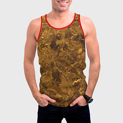 Майка-безрукавка мужская Текстура золота, цвет: 3D-красный — фото 2