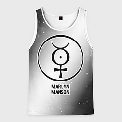 Мужская майка без рукавов Marilyn Manson glitch на светлом фоне