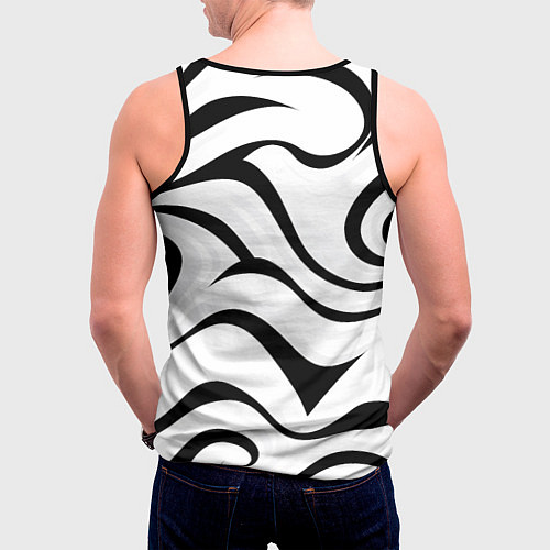 Мужская майка без рукавов Анималистическая абстракция зебры / 3D-Черный – фото 4