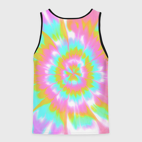 Мужская майка без рукавов Tie-Dye кислотный в стиле барби / 3D-Черный – фото 2