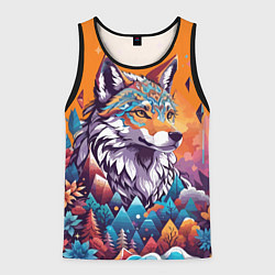 Майка-безрукавка мужская Рыжая лисичка - тотемное животное, цвет: 3D-черный