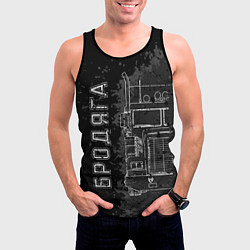 Майка-безрукавка мужская Бродяга дальнобойщик, цвет: 3D-черный — фото 2