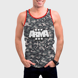 Майка-безрукавка мужская Арма 3 - хаки, цвет: 3D-красный — фото 2