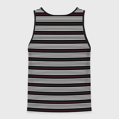 Мужская майка без рукавов Полосы белые на чёрном / 3D-Черный – фото 2