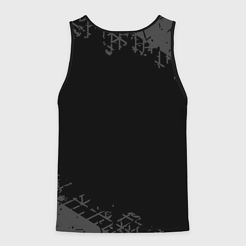 Мужская майка без рукавов Haval speed на темном фоне со следами шин / 3D-Черный – фото 2