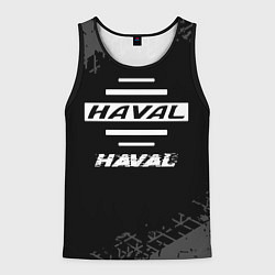 Майка-безрукавка мужская Haval speed на темном фоне со следами шин, цвет: 3D-черный