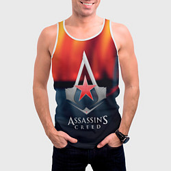 Майка-безрукавка мужская Assassins Creed ussr, цвет: 3D-белый — фото 2
