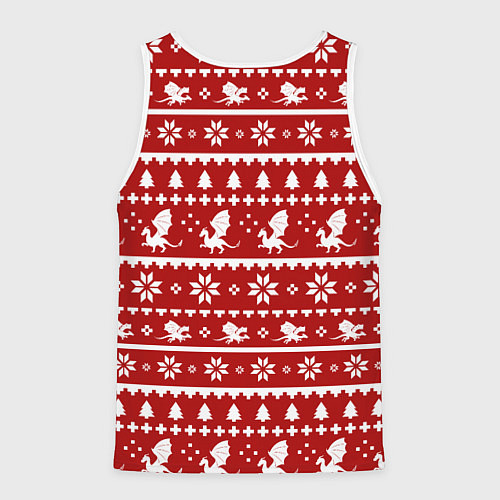 Мужская майка без рукавов Dragon year pattern / 3D-Белый – фото 2