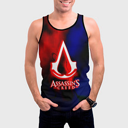 Майка-безрукавка мужская Assassins Creed fire, цвет: 3D-черный — фото 2