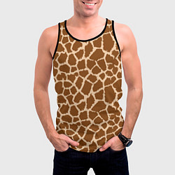 Майка-безрукавка мужская Кожа жирафа - giraffe, цвет: 3D-черный — фото 2
