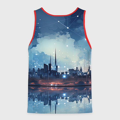 Мужская майка без рукавов Хрустальный город / 3D-Красный – фото 2