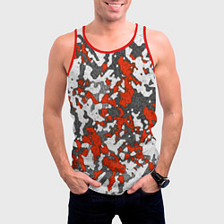 Майка-безрукавка мужская Абстракция серо-красная, цвет: 3D-красный — фото 2