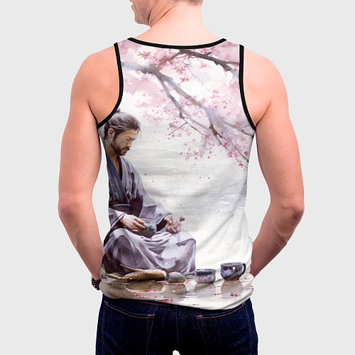 Мужская майка без рукавов Сёгун / 3D-Черный – фото 4