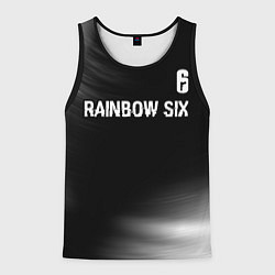 Майка-безрукавка мужская Rainbow Six glitch на темном фоне: символ сверху, цвет: 3D-черный