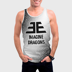 Майка-безрукавка мужская Imagine Dragons glitch на светлом фоне, цвет: 3D-белый — фото 2